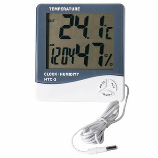 Thermo- & Hygrometer digital mit Fühler - Groß